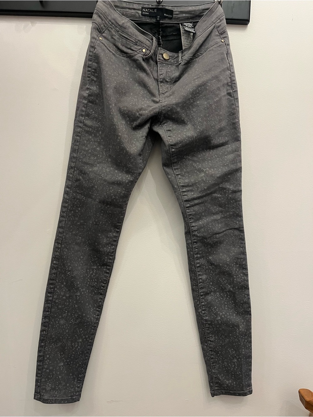 RW&CO Natalie Grey Printed Jeggings Skinny Fit